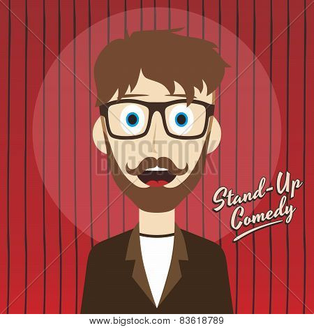 hilarious guy stand up comedian cartoon
