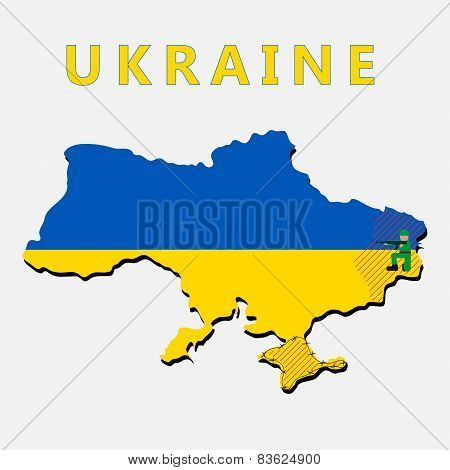 War In Ukraine Concept Isolated On White Background