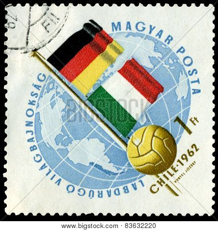 Vintage  Postage Stamp. World  Football Cup In Chile