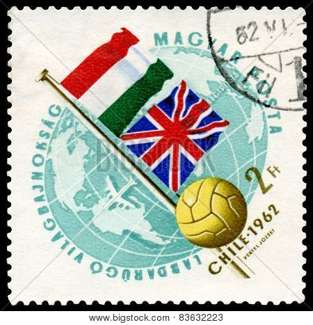 Vintage  Postage Stamp. World  Football Cup In Chile