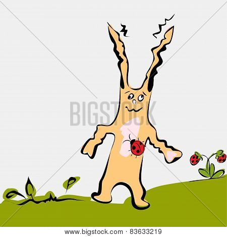 Funny rabbit illustration