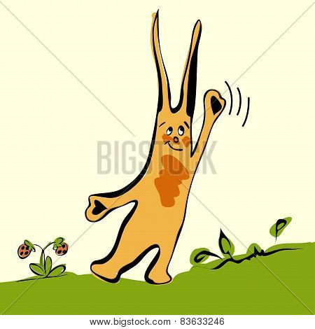 Funny rabbit illustration