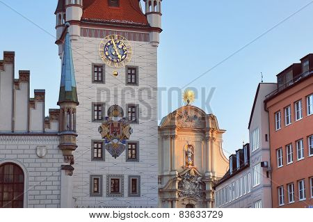 Old Town Hall facade in Munich