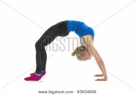Supple Athletic Woman Bending Over Backwards