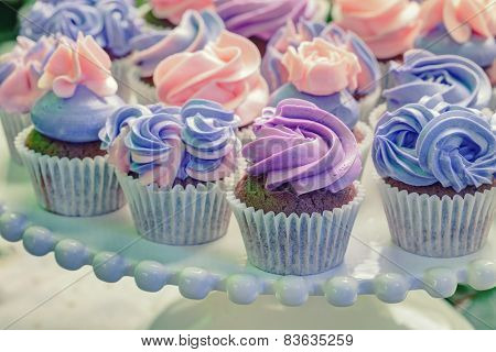 pink Cup-cakes close-up
