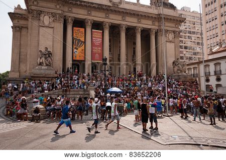 People in the streets of Rio de Janeiro during Carnival