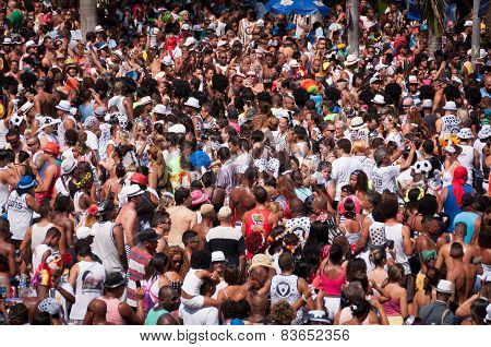 People in the streets of Rio de Janeiro during Carnival