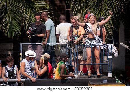 People in the streets of Rio de Janeiro during Carnival