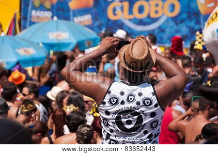 People in the streets of Rio de Janeiro during Carnival