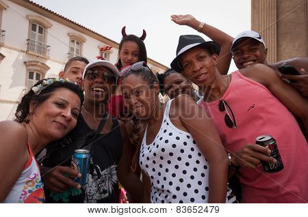 People in the streets of Rio de Janeiro during Carnival