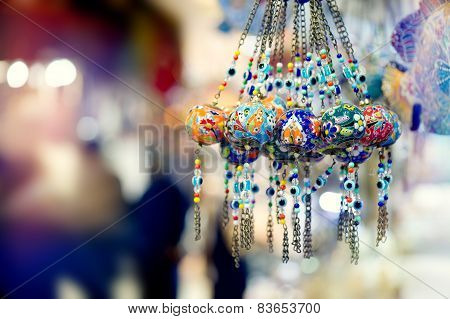 Orinetal Beads Hanged in Grand Bazaar Istanbul Turkey