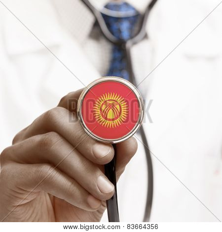 Stethoscope With National Flag Conceptual Series - Kyrgyzstan