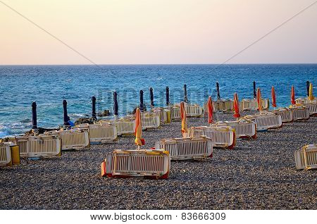 The beach in the evening