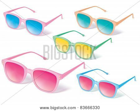 Sunglasses Vector Icon Set. Vector Illustration