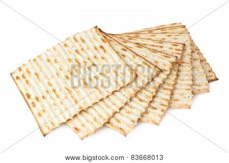 Twisted pile of multiple matza flatbreads