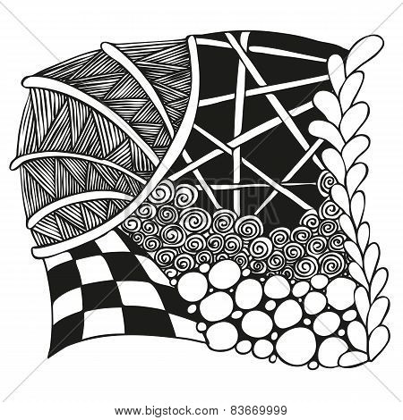 Abstract monochrome zentangle ornament