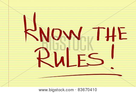 Know The Rules Concept