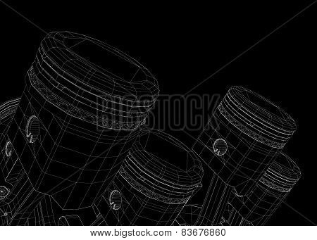 Pistons, V8 Engine