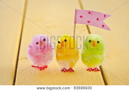 Colorful Easter Chicks