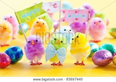 Colorful Easter Chicks
