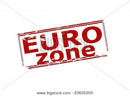 Rubber stamp with text euro zone inside vector illustration