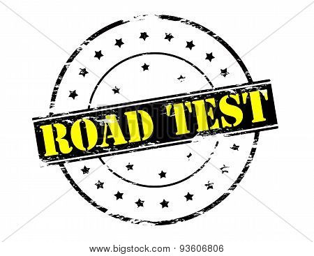 Rubber stamp with text road test inside vector illustration