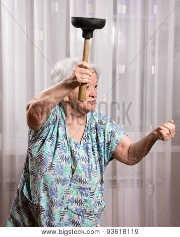 Angry Old Woman With A Vantuz