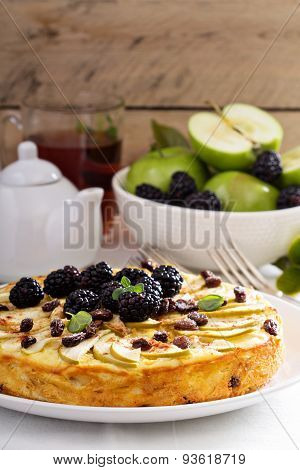 Kugel traditional dish baked pasta pie