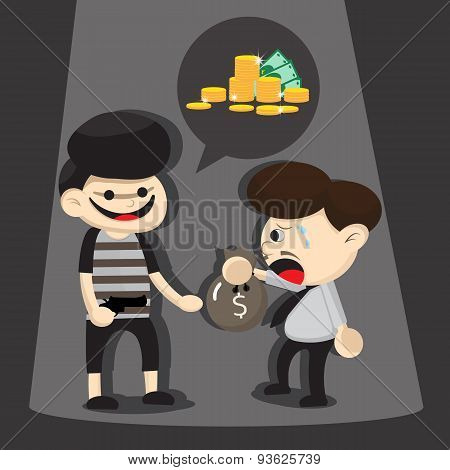 Thief are stealing at night