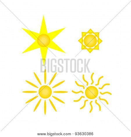 Icon yellow sun vector grafic hot summer