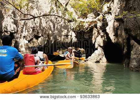 Kayaking In Pang Nga Bay, Thailand