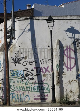 Wall Covered In Writing