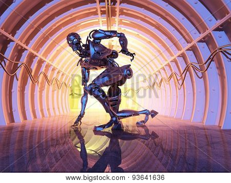 Robot  on the tunnel.