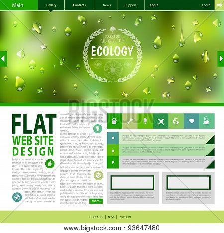 Flat Web Site Design. Ecology Background