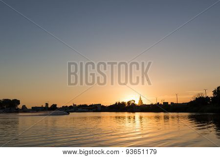 Sunset Over River