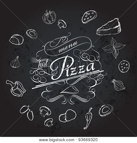 Pizza menu typography template