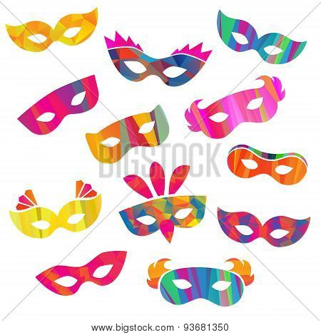 Set of carnival masks different forms