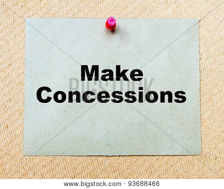 Make Concessions  Written On Paper Note