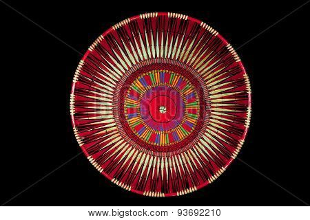 Traditional Borneo Handmade Melanau Hat On Black Background