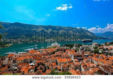Overlooking The Bay Of Kotor In Montenegro
