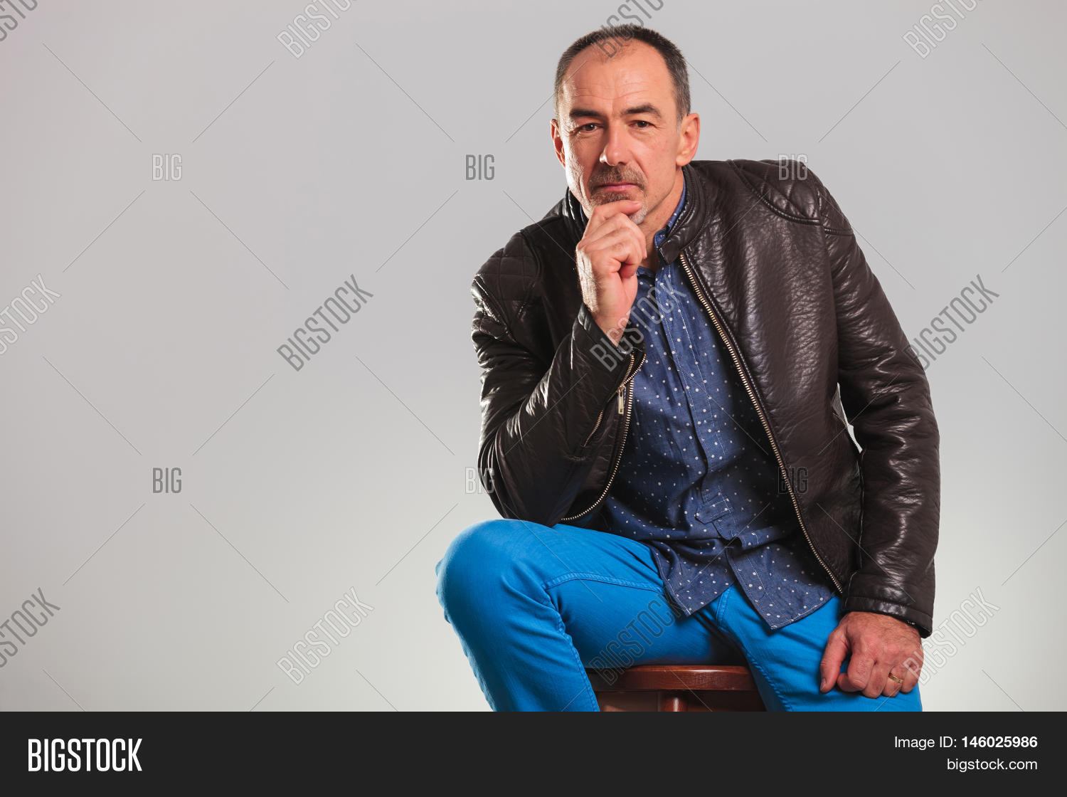 old man leather jacket