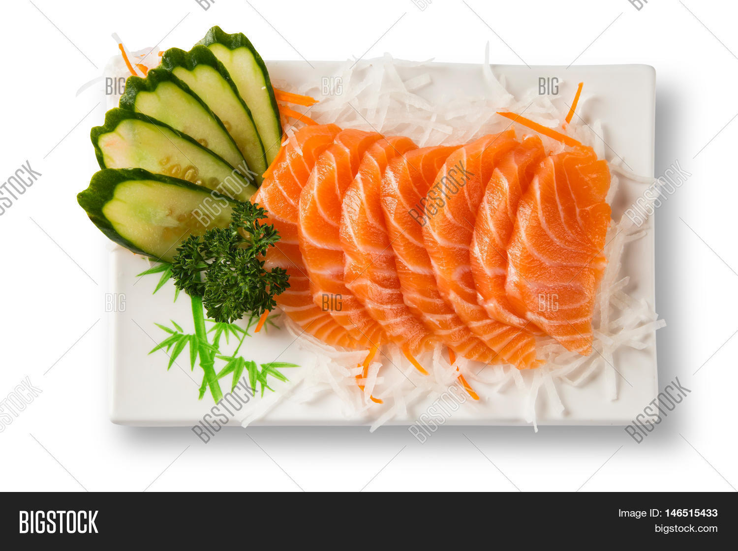 Salmon Sashimi Withe Image & Photo (Free Trial) Bigstock
