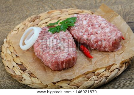 Raw Burget Cutlet
