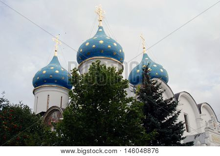 Trinity Sergius Lavra (monastery). Popular touristic landmark UNESCO World Heritage Site. Color photo.