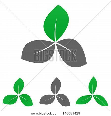 Green garden logo vector. Garden  icon symbol design template set for leaf, organic, nature, life, enviroment concepts.