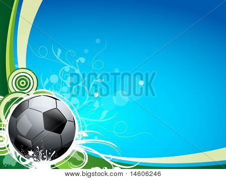En fodbold Sport bold på en blå og grøn baggrund