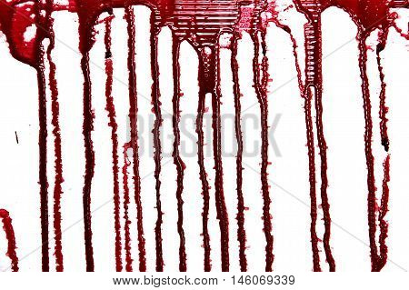 set 8. blood drop and bloodstains on isolated white background for horror content.