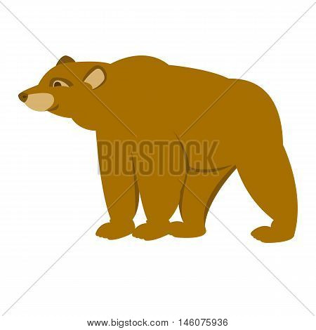 Bear goes vector illustration isolated cartoon brown