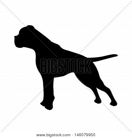 Boxer dog breed profile vector illustration black