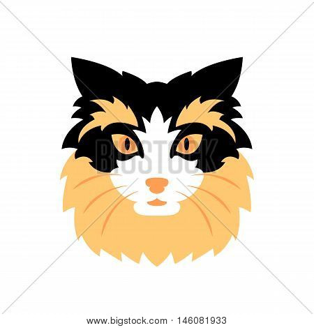 Cat head face vector illustration style Flat